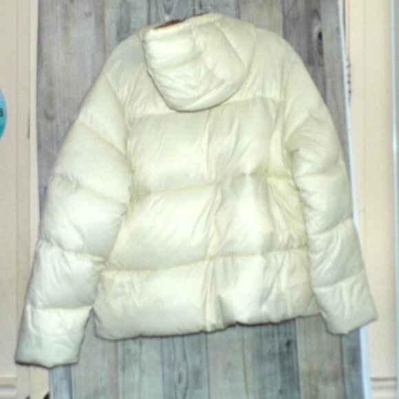PINK Marshmallow Puffer White Hooded Puffer Jacket Womens Size Large NEW W/TAGS - Picture 2 of 6